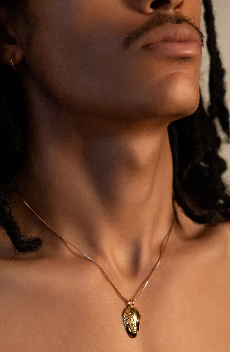 Khiry Mask Pendant Necklace, Alternate, color, 