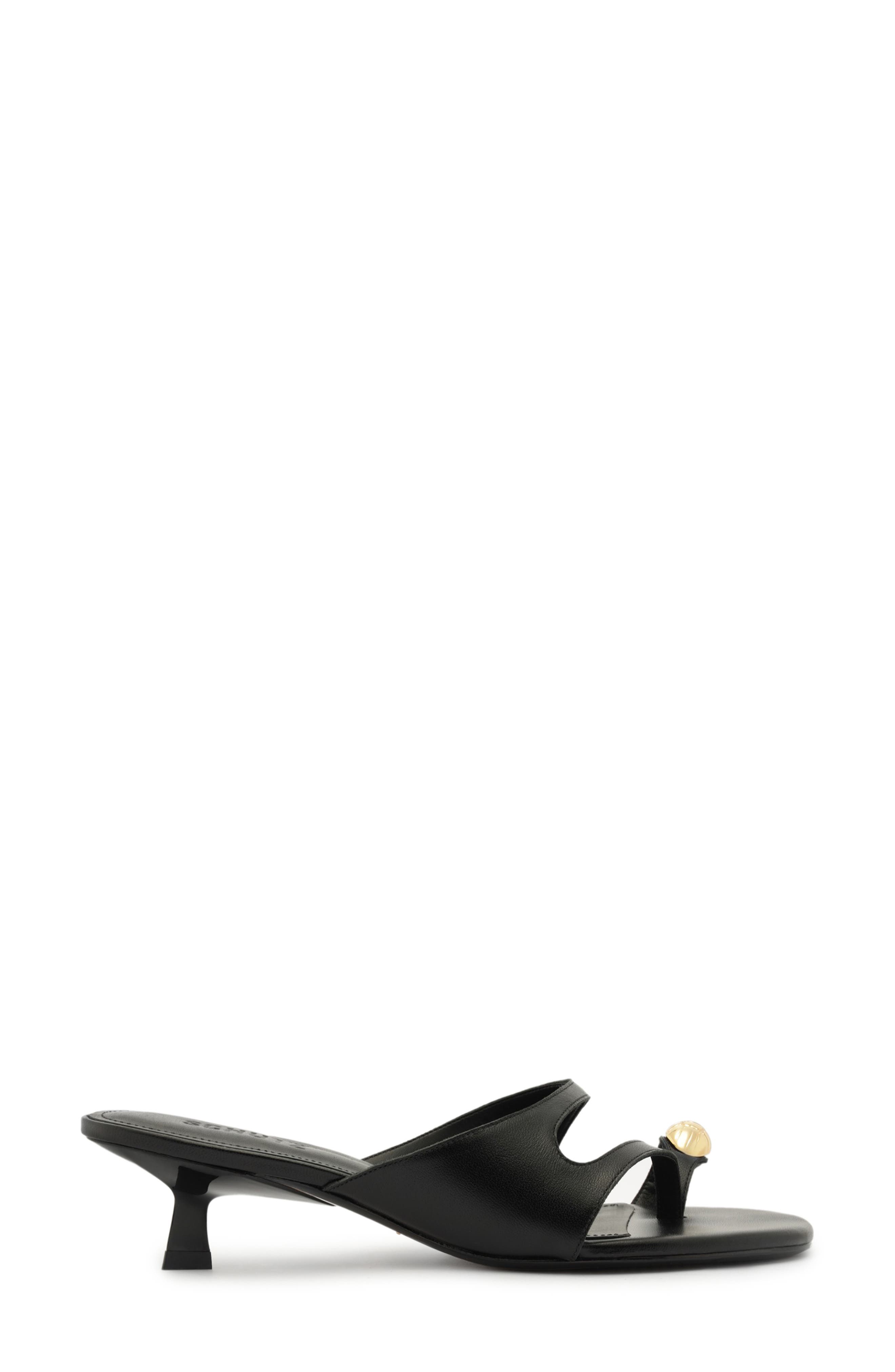Schutz Elliote Kitten Heel Slide Sandal, Alternate, color, Black