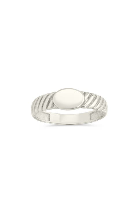 Dixie Ribbed Signet Ring