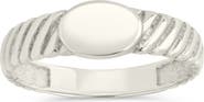 Sterling Forever Dixie Ribbed Signet Ring