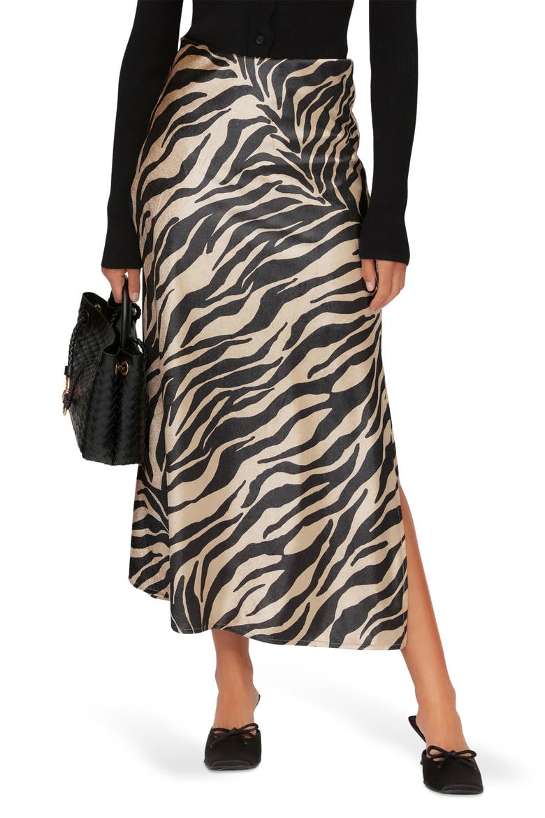 Evy Zebra Print Bias Cut Skirt, Alternate, color, ZEBRA