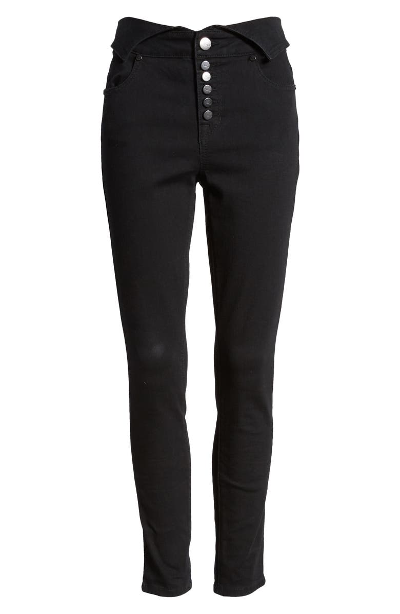 1822 Denim Fold Over Waist Ankle Skinny Jeans, Alternate, color, 