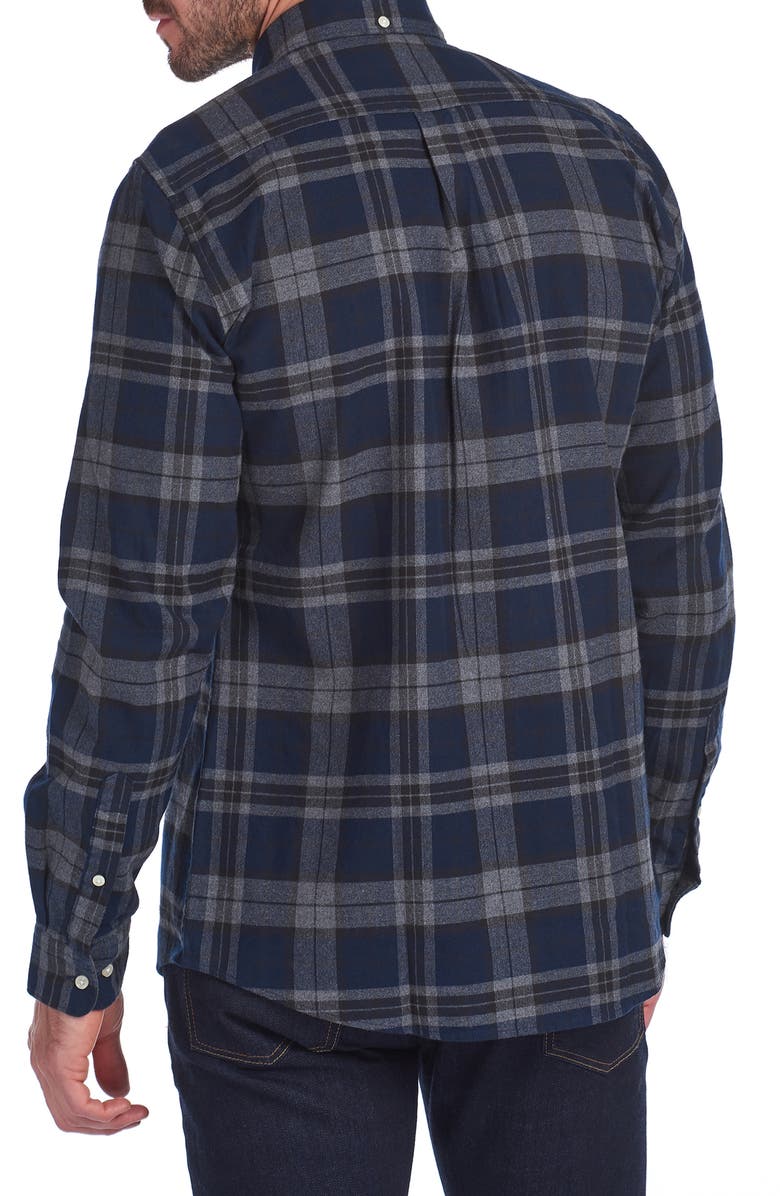 Barbour Highland Check 19 Plaid Button-Down Flannel Shirt, Alternate, color, 