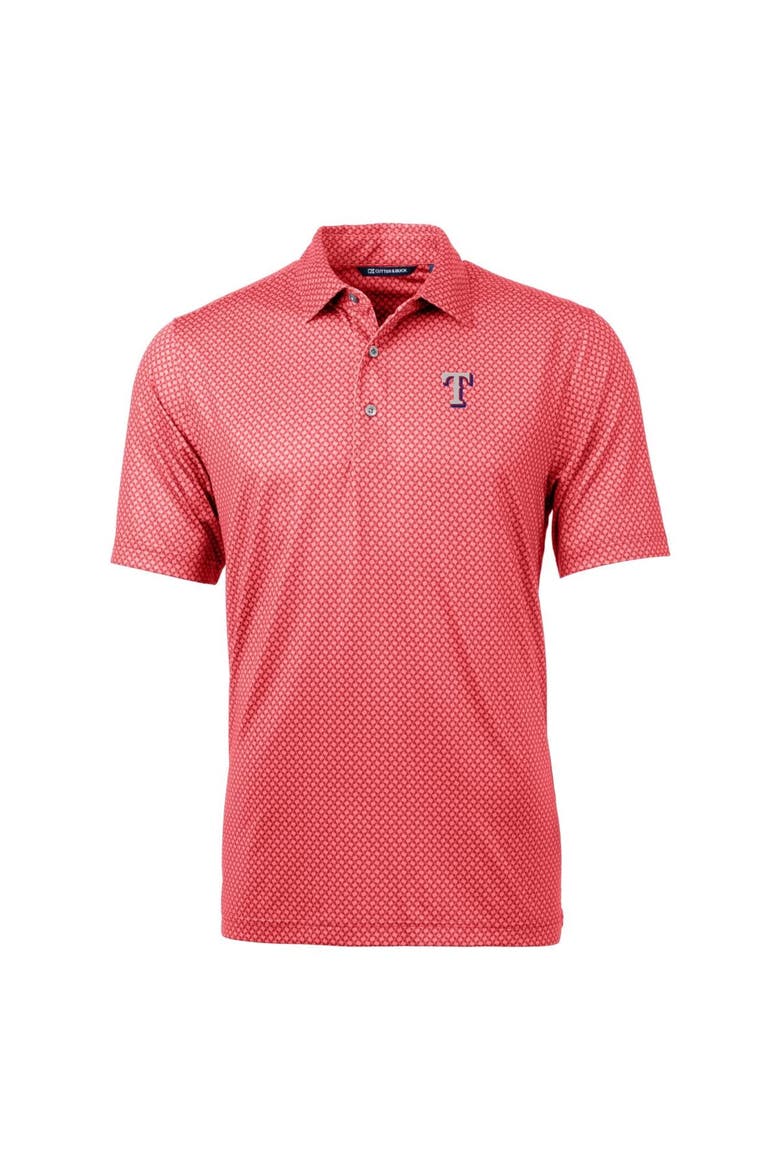 Men's Cutter & Buck Cardinal Texas Rangers Pike Banner Print Polo, Alternate, color, Cardinal