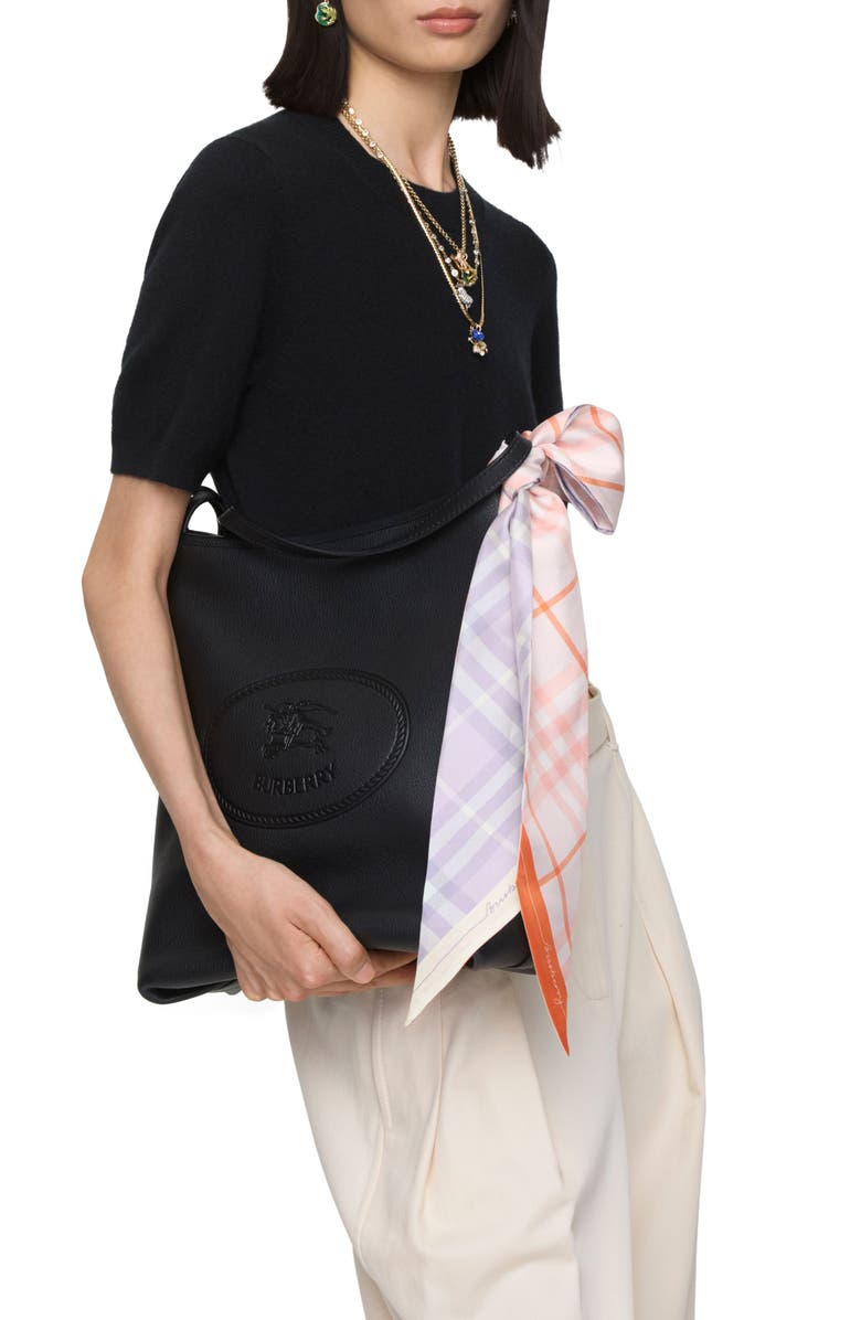 Burberry Check Silk Twill Skinny Scarf, Alternate, color, 