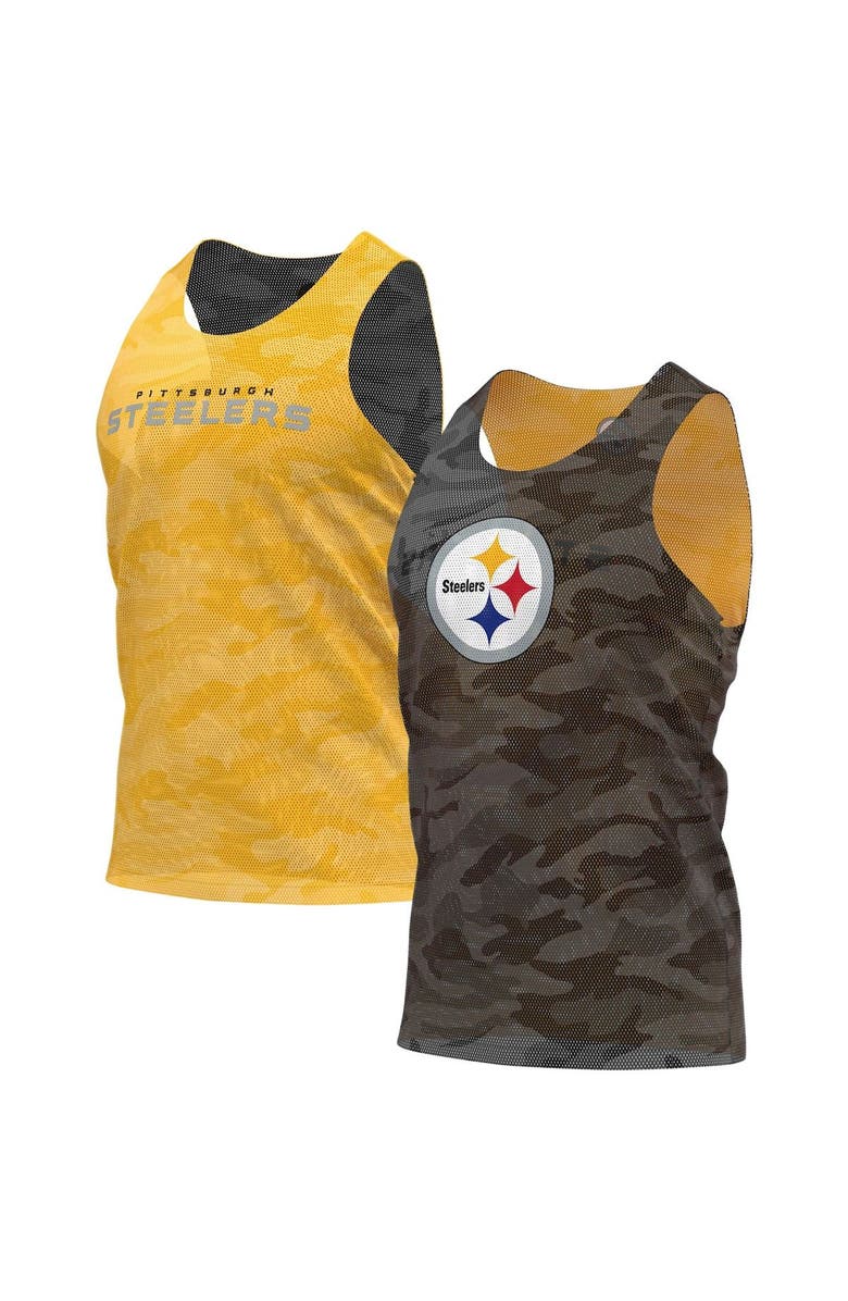 FOCO Men's FOCO Black/Gold Pittsburgh Steelers Reversible Mesh Tank Top, Main, color, 