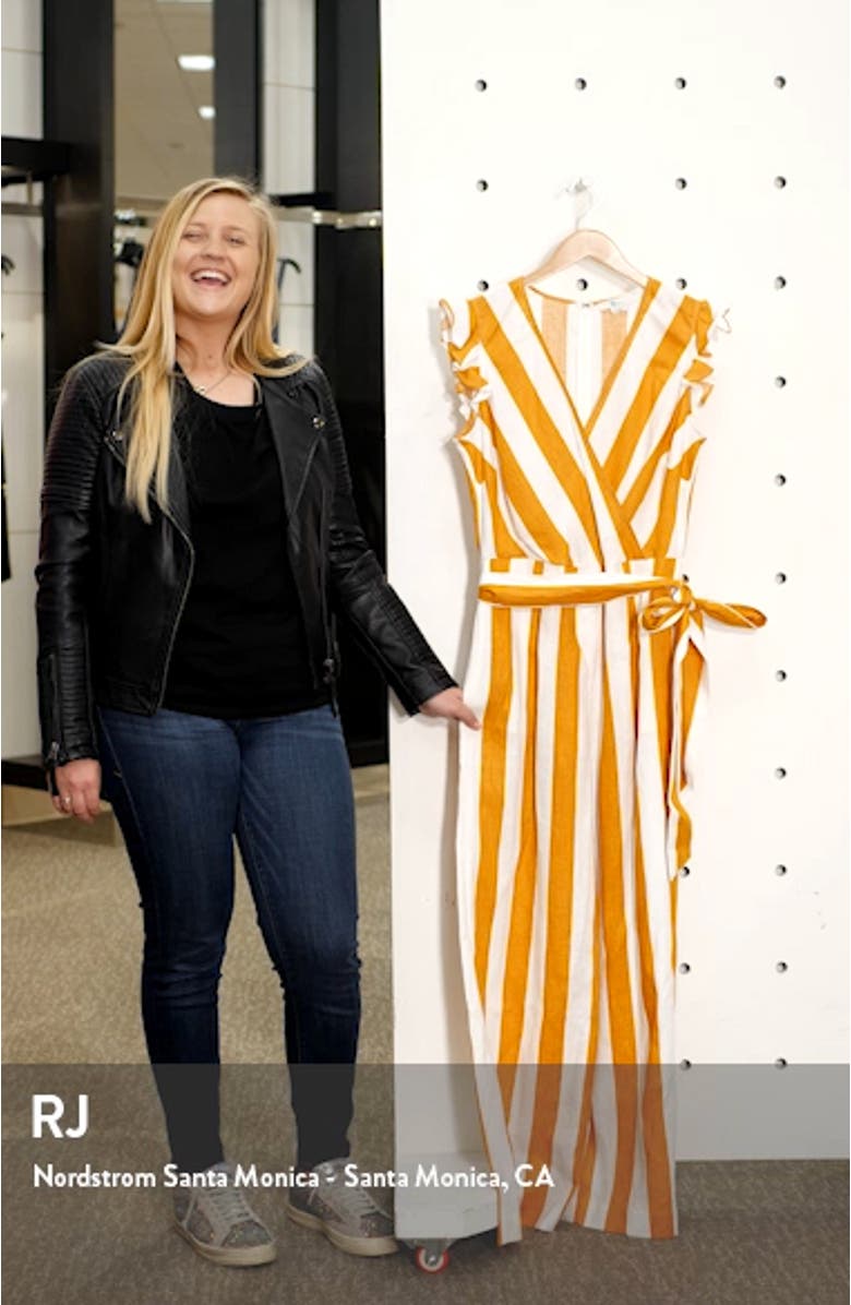 Mila Stripe Linen Jumpsuit, sales video thumbnail