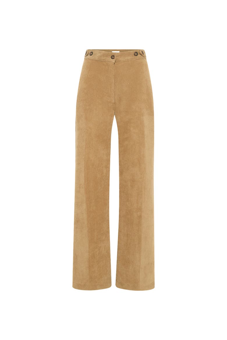 Cass Wide-Leg Corduroy Pants, Alternate, color, Sand