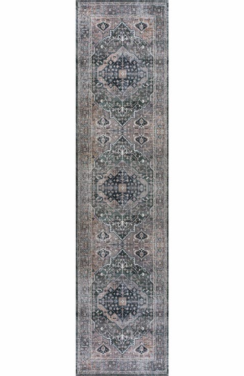 Alacati Ogee Medallion Machine-Washable Area Rug