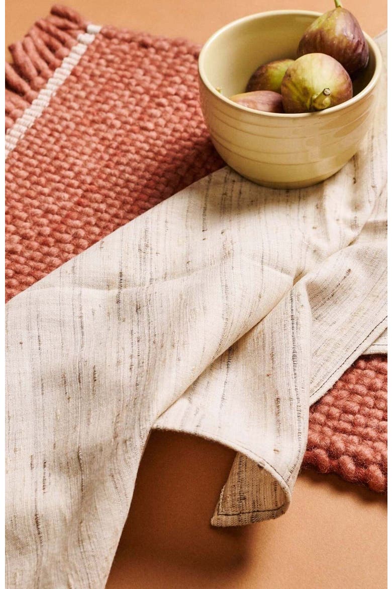 Kora Off White Peace Silk Handloom Napkin - Set of 4, Alternate, color, White