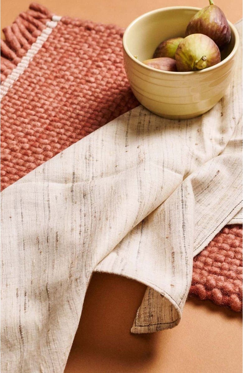 Studio Variously Kora Off White Peace Silk Handloom Napkin - Set of 4, Alternate, color, White