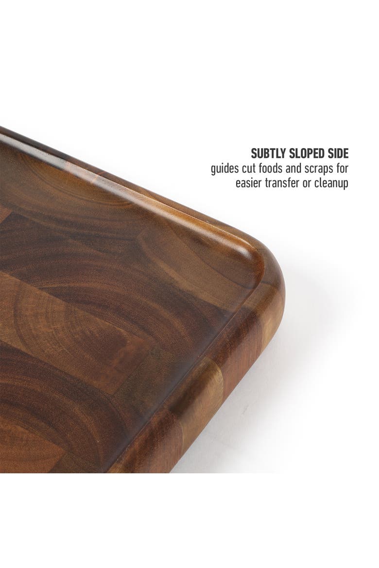Edge Guard End Grain Acacia Wood Butcher Block Reversible Cutting Board, Alternate, color, Natural