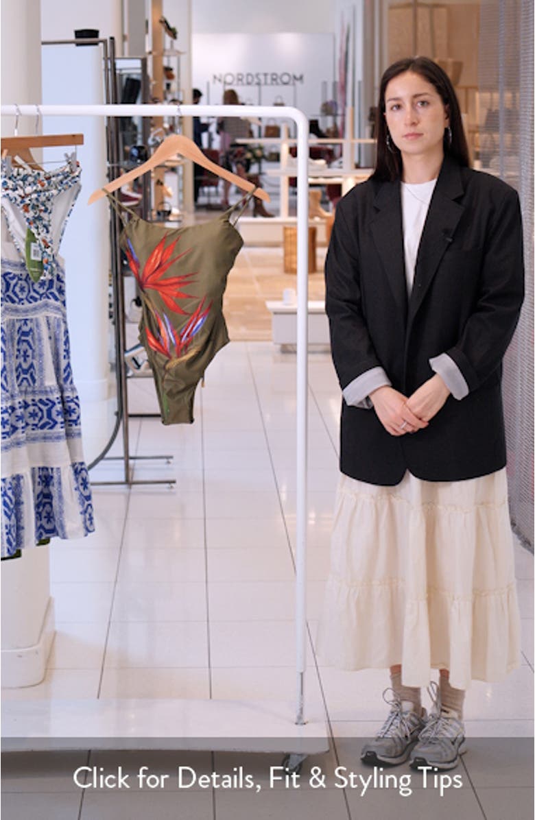 Strelitzia Placed Floral One-Piece Swimsuit, sales video thumbnail