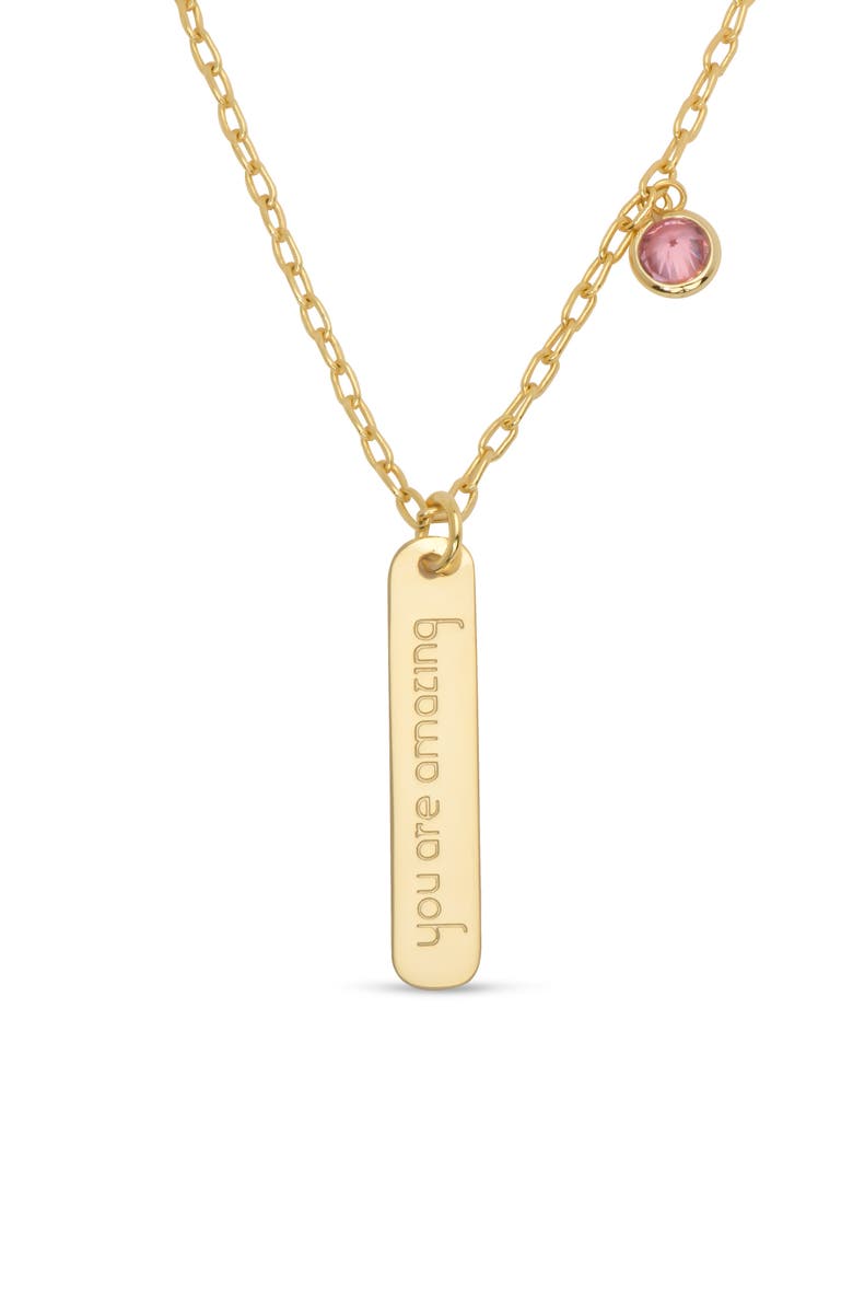 Lily Nily Kids' You are Amazing Bar Pendant Necklace, Main, color, Gold