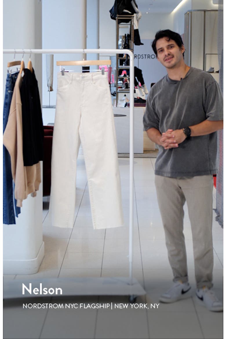 The Mischa Raw Hem Super High Waist Wide Leg Jeans video