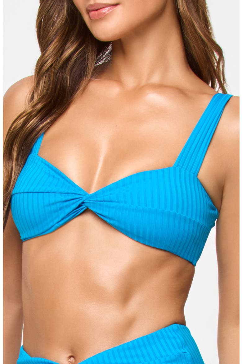 Lana Ribbed Twist Bikini Top, Alternate, color, ELECTRIC BLUE
