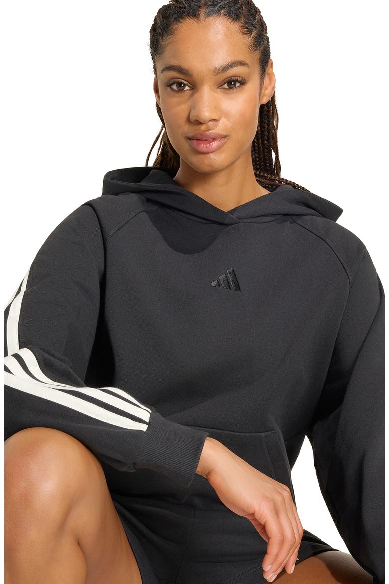 3-Stripes Hoodie, Alternate, color, BLACK/OFF WHITE