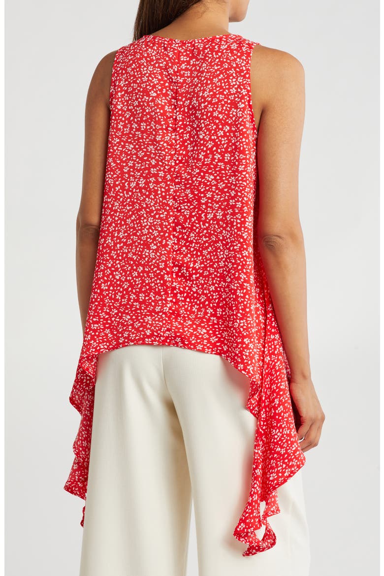 Printed Wrap Top, Alternate, color, RED