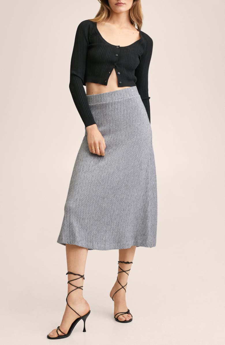 MANGO Cable Knit Skirt, Alternate, color,