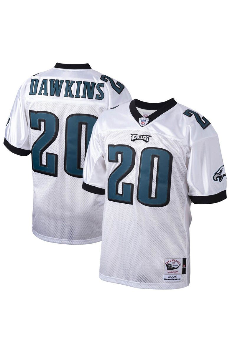 Mitchell & Ness Men's Mitchell & Ness Brian Dawkins White Philadelphia Eagles 2004 Authentic Throwback Retired Player Jersey, Main, color,