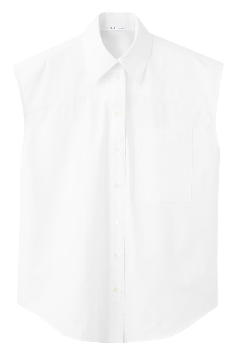 Starring Hailey Bieber Short Sleeve Cotton Poplin Button-Up Shirt, Alternate, color, OFF WHITE