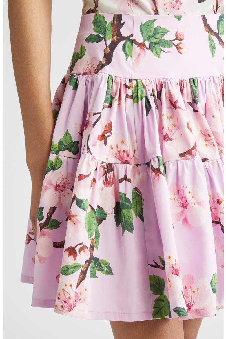 Cherry Blossom Poplin Miniskirt, Alternate, color, PINK/ LILY