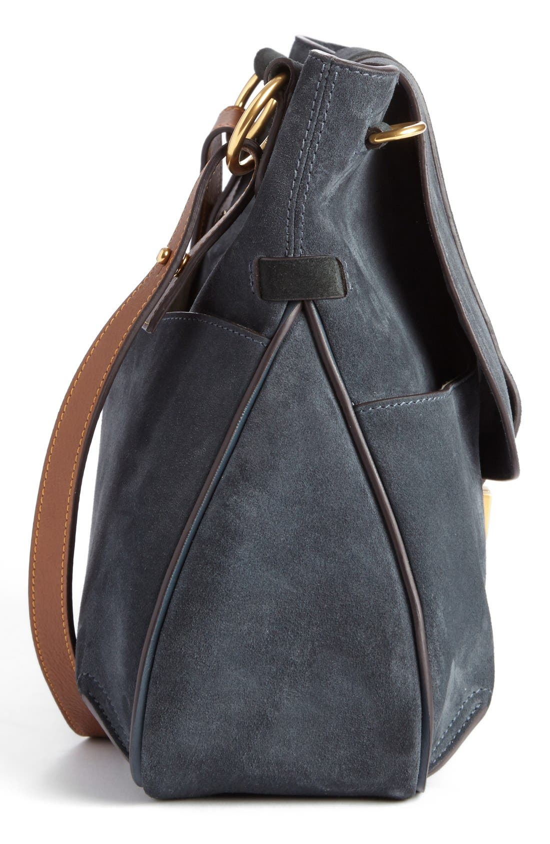 Chloé 'Medium Lexa' Suede Shoulder Bag, Alternate, color, 