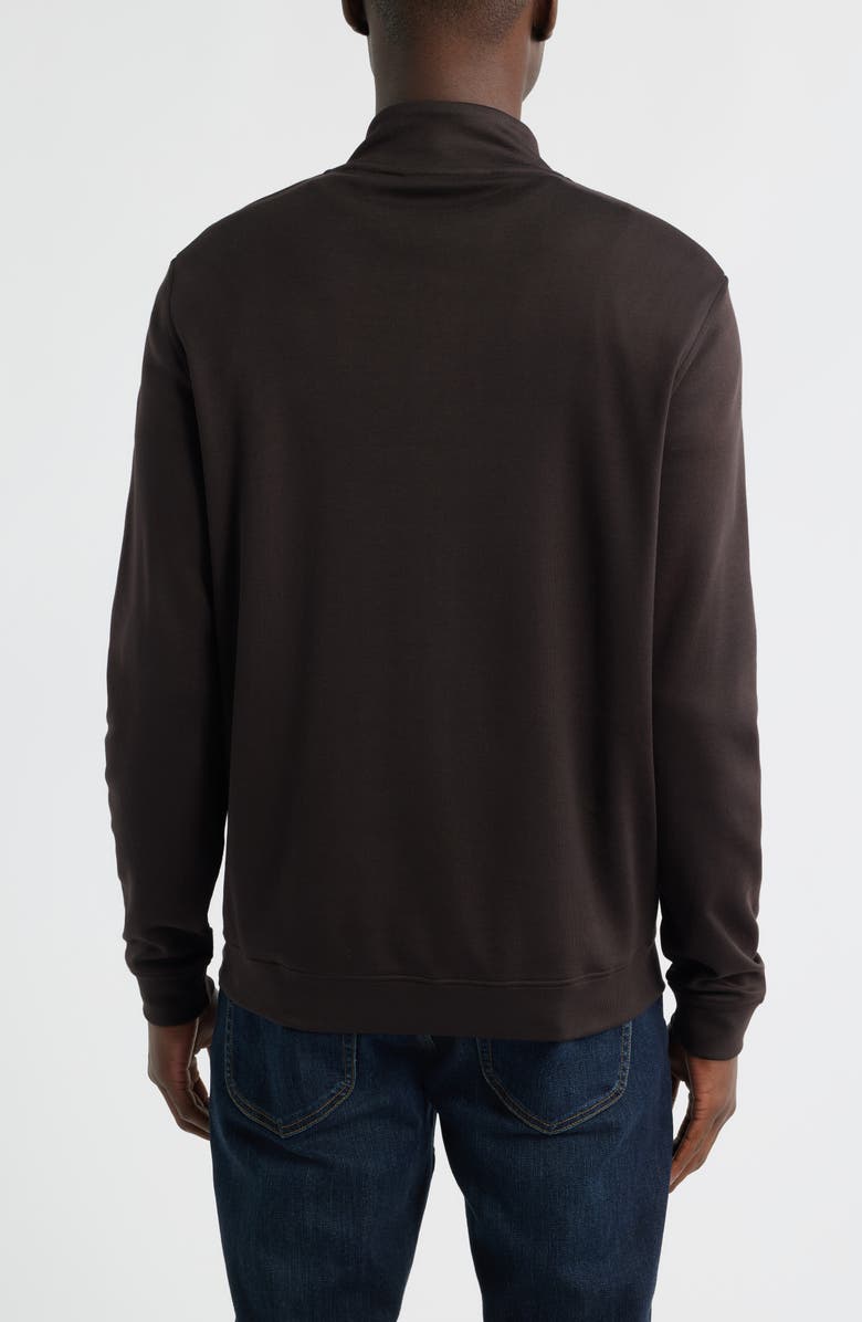 Scott Barber Pima Cotton Interlock Quarter Zip Pullover, Alternate, color, Dark Chocolate