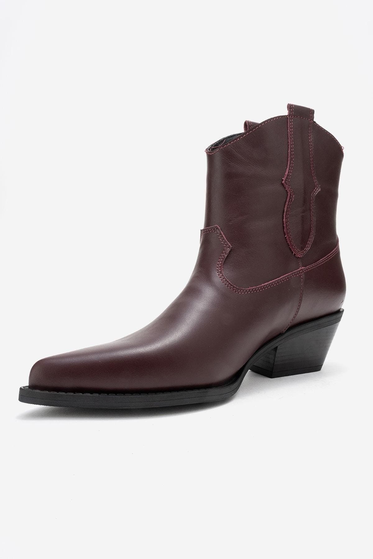 Elia Leather Western Boot, Alternate, color, Burgundy