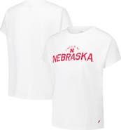 LEAGUE COLLEGIATE WEAR Women's League Collegiate Wear White Nebraska Huskers Slub Rolled Cuff T-Shirt