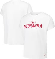 LEAGUE COLLEGIATE WEAR Women's League Collegiate Wear White Nebraska Huskers Slub Rolled Cuff T-Shirt
