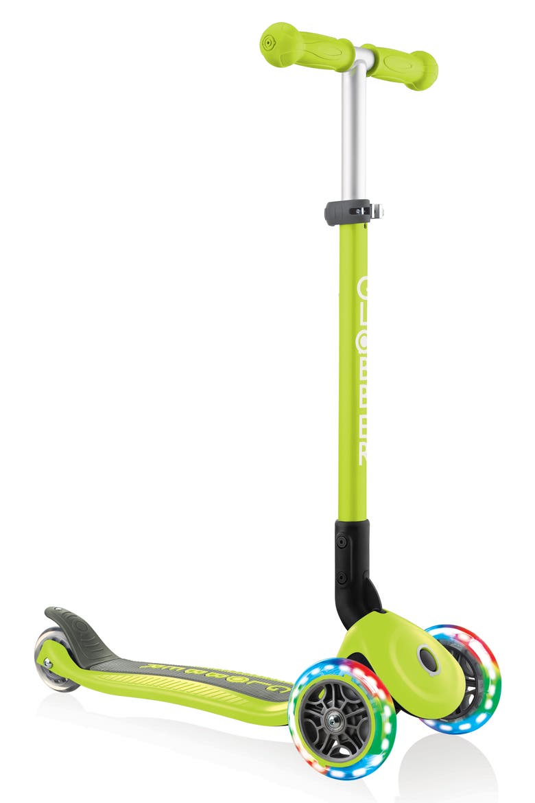 Primo Light-Up Wheels Foldable Scooter, Main, color, LIME GREEN