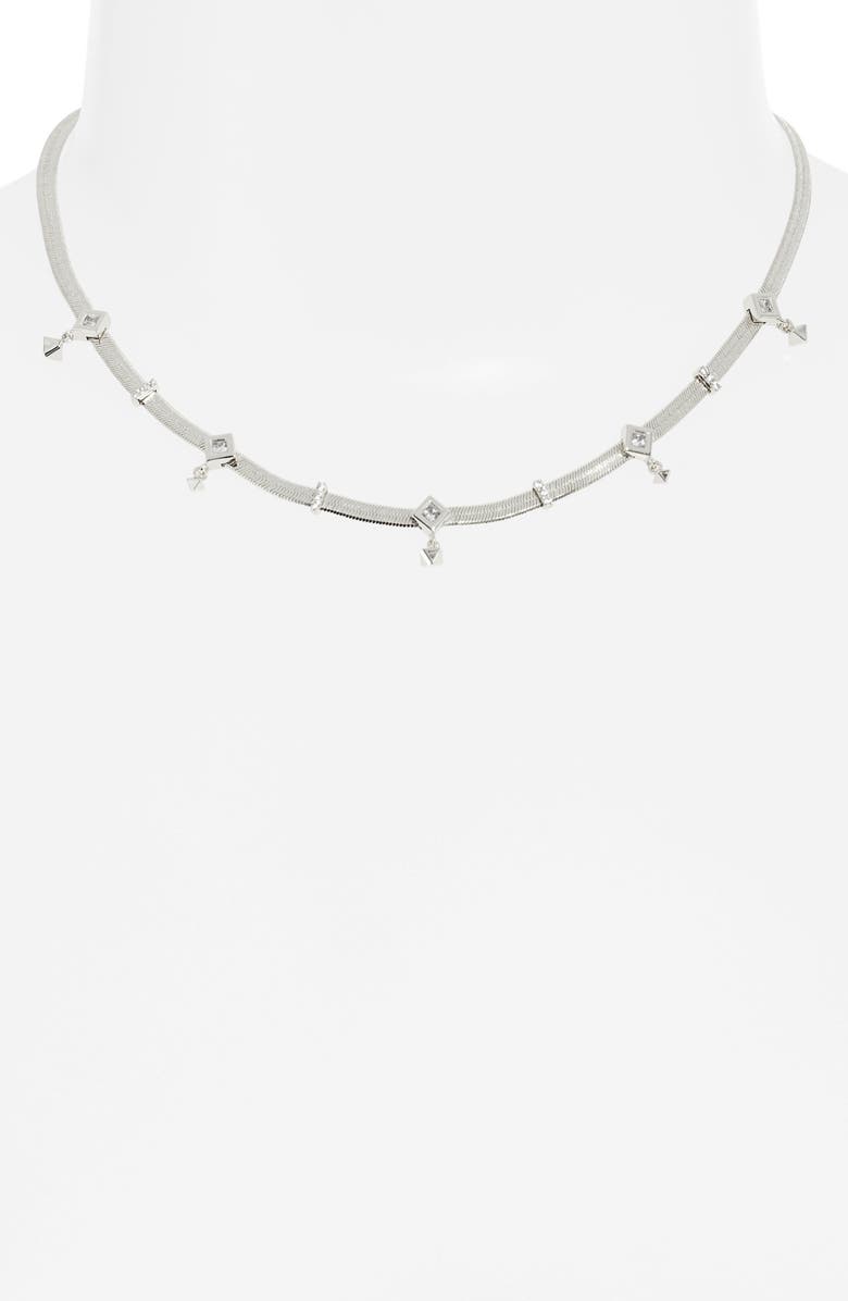 Kendra Scott Gracie Crystal Station Snake Chain Necklace, Alternate, color,