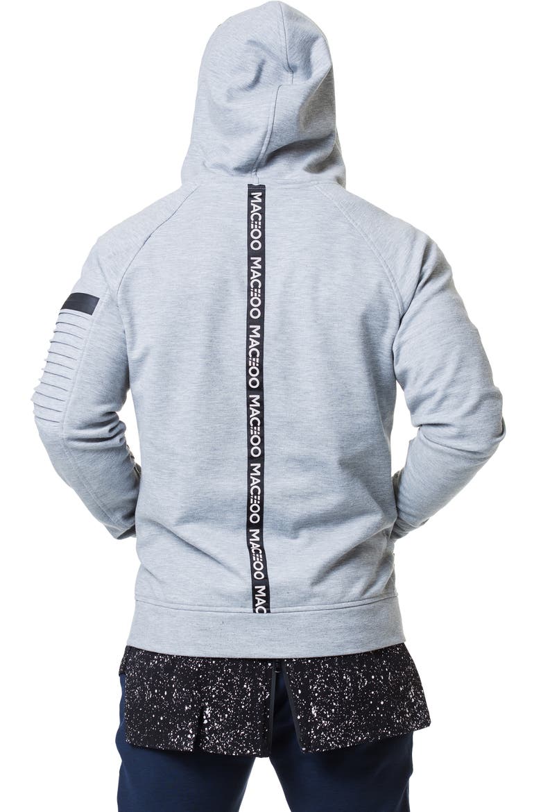 Logo Zip Front Hoodie, Alternate, color, GREY