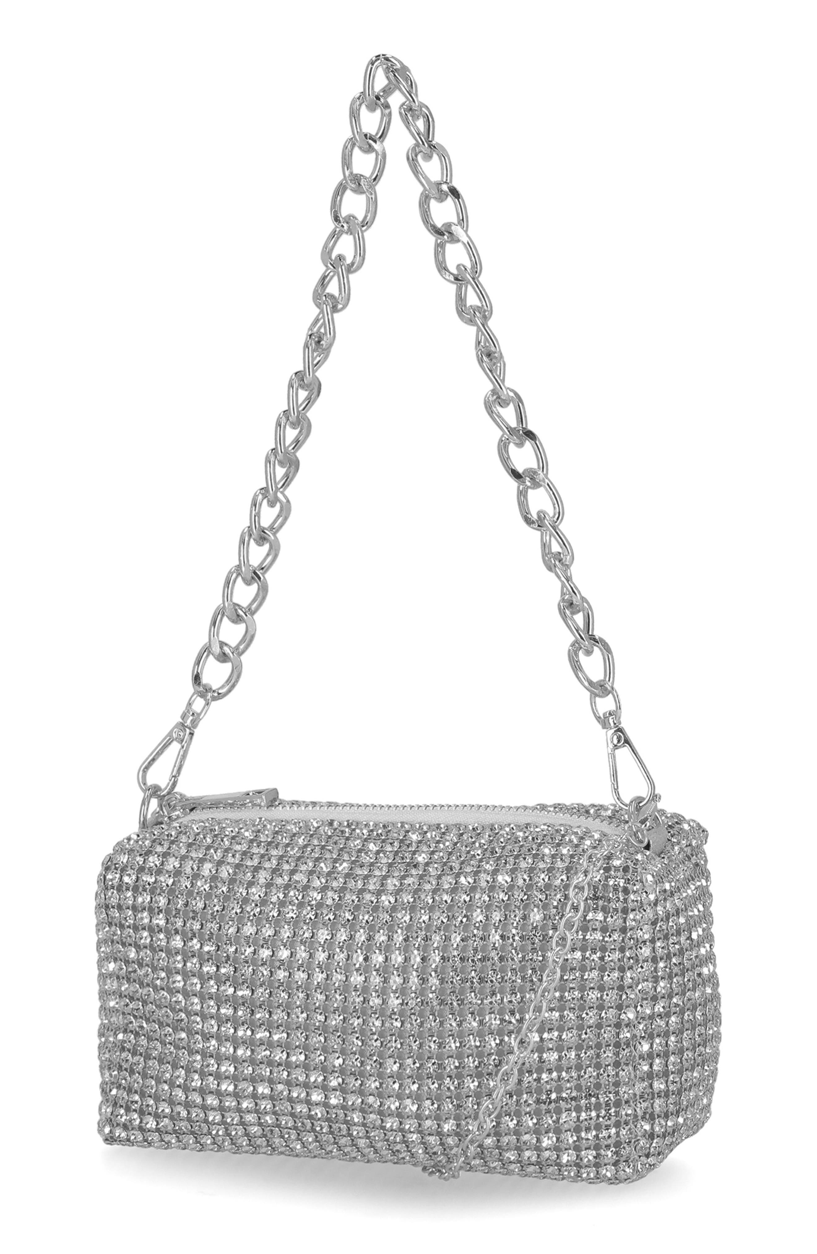 Jessica McClintock Shane Crystal Mesh Shoulder Bag, Alternate, color, 