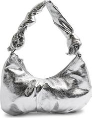 Topshop Knotted Half Moon Faux Leather Shoulder Bag