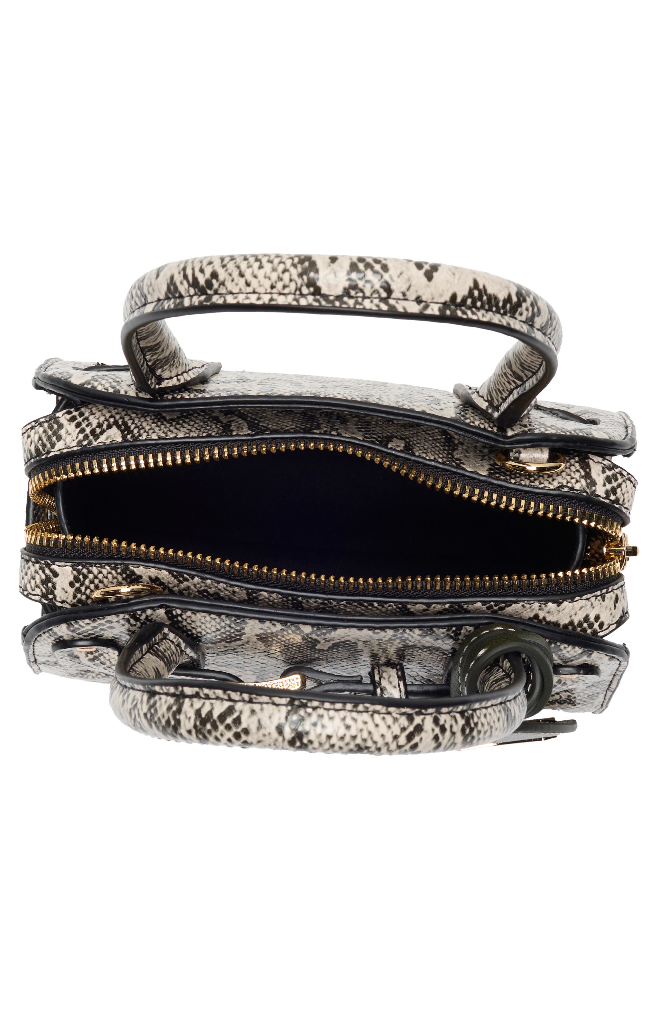 Steve Madden Phoenix Satchel Bag, Alternate, color, Black/ White Snake Print