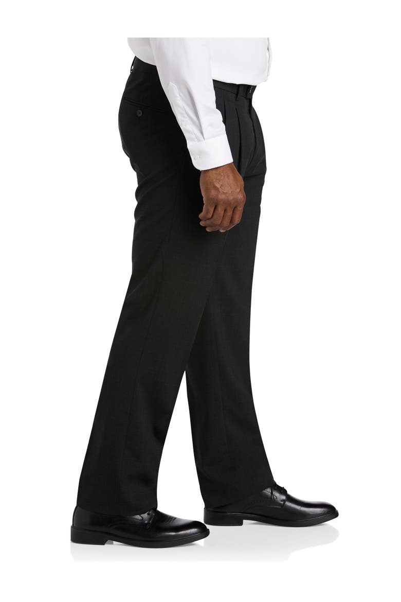 Big & Tall Perfect Fit Waist-Relaxer Pleated Suit Pants, Alternate, color, CHARCOAL