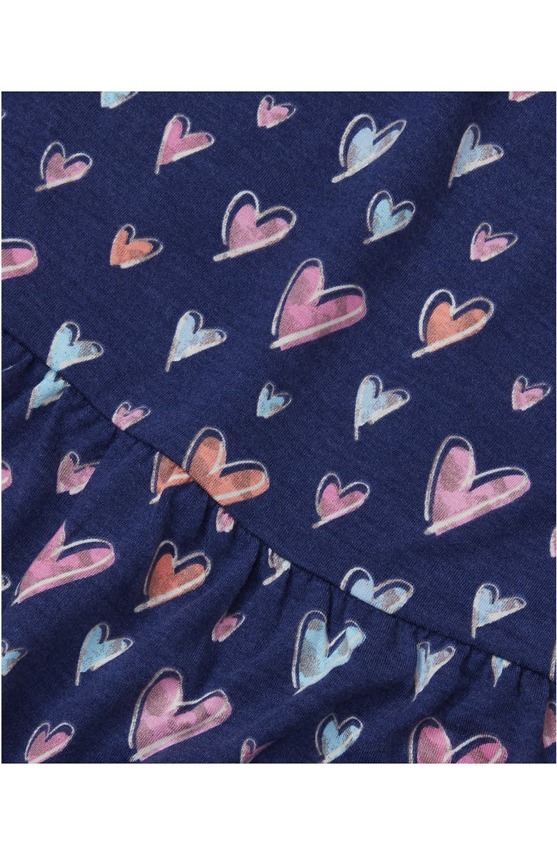 Lands' End Girls Long Sleeve Jersey Nightgown, Alternate, color, Purple Sketch Hearts