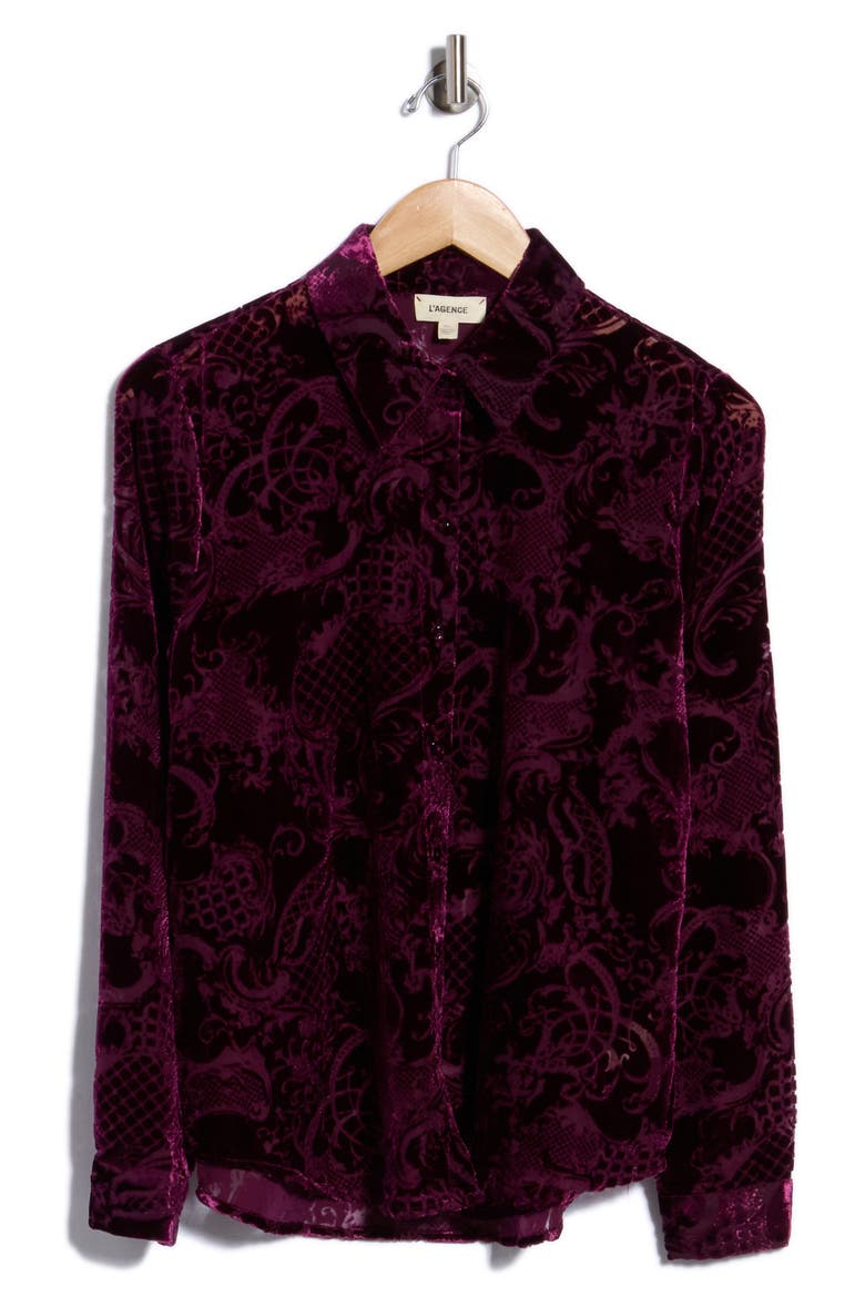 Laurent Devoré Shirt, Main, color, DARK PORT ROCOCO