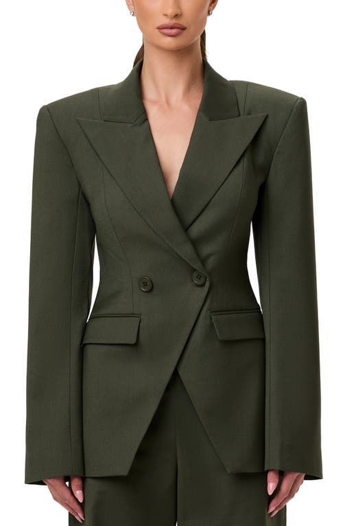 Naked Wardrobe Double Breasted Blazer In Green