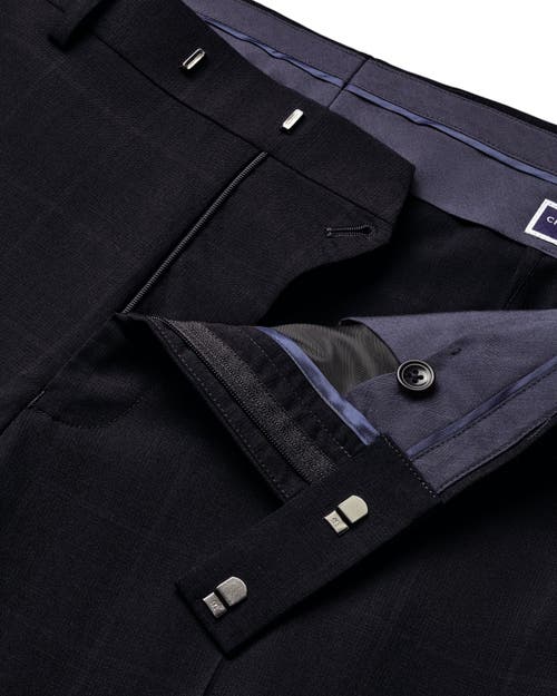 Charles Tyrwhitt Windowpane Slim Fit Pants In Black