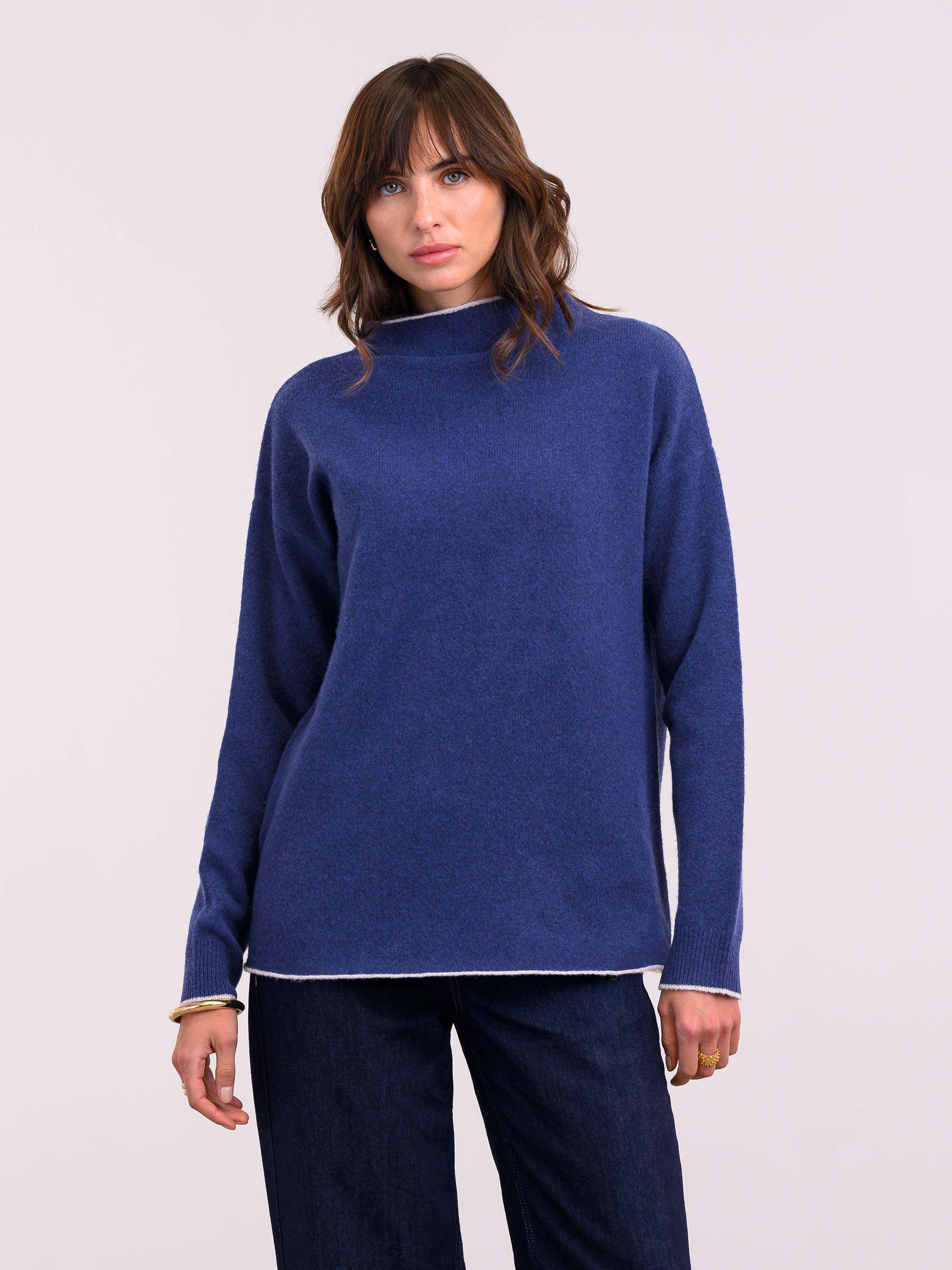 mock turtleneck tunic top