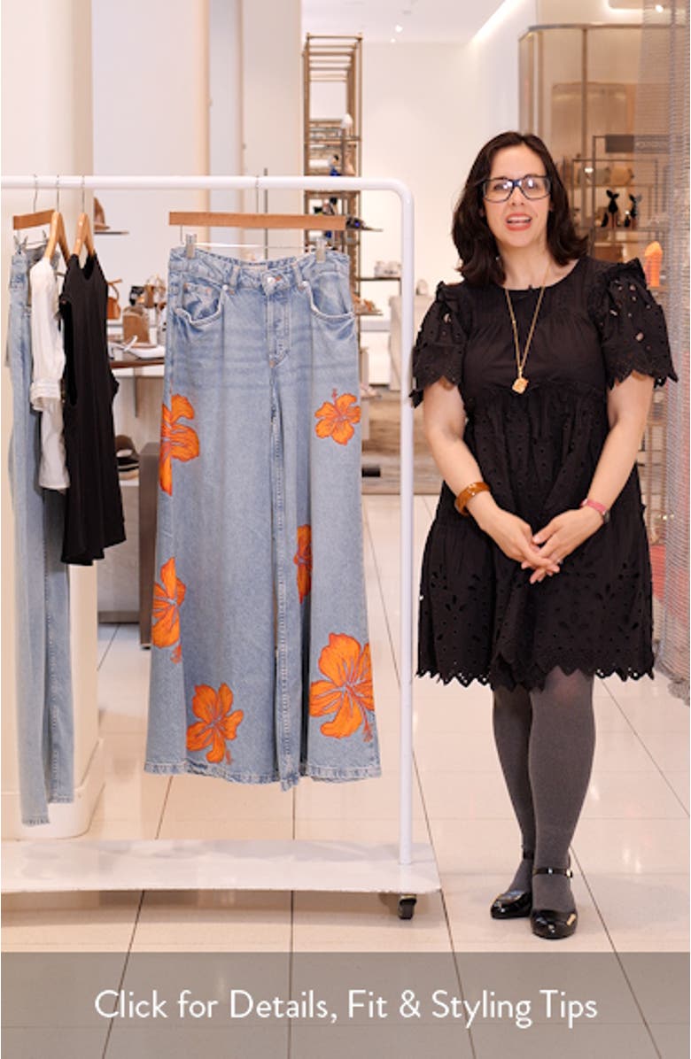 Palisades Flower Power Wide Leg Jeans, sales video thumbnail