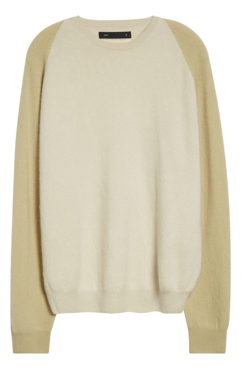 FRENCKENBERGER Colorblock Cashmere Sweater, Main, color, Chalk/ Faded Beige