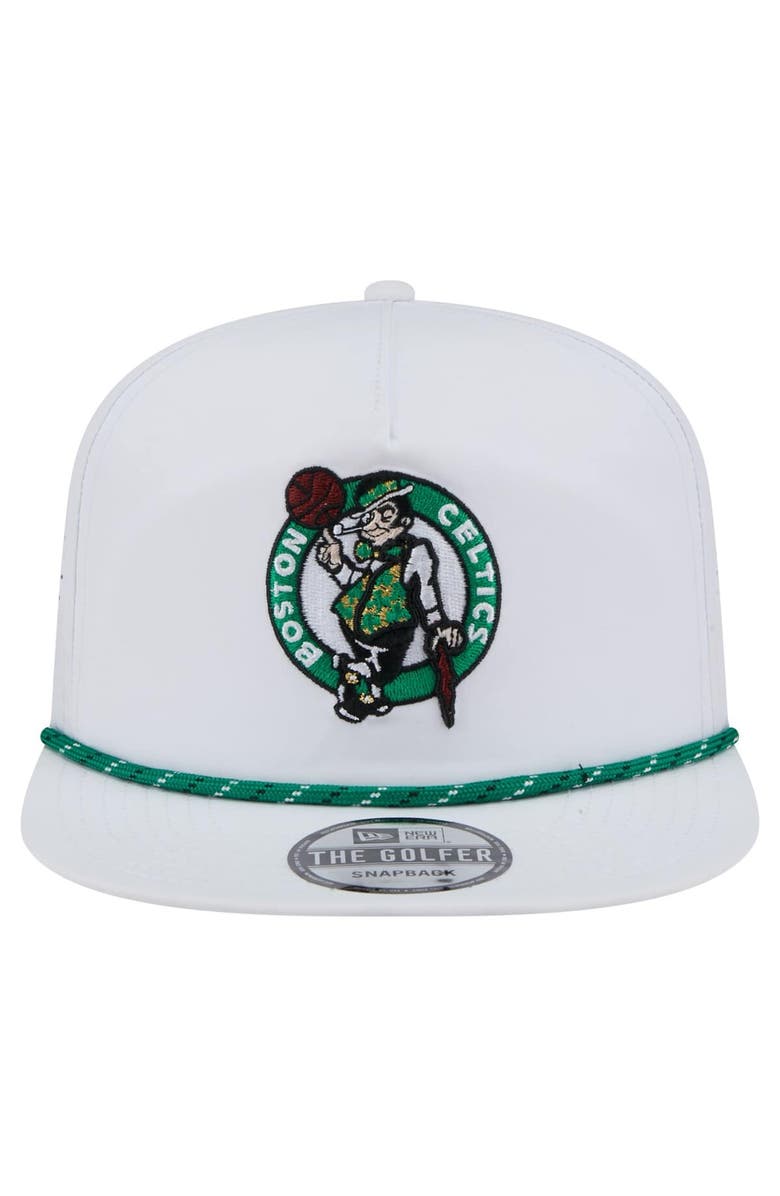 New Era Men's New Era White Boston Celtics Performance Rope Golfer Adjustable Hat, Alternate, color, 