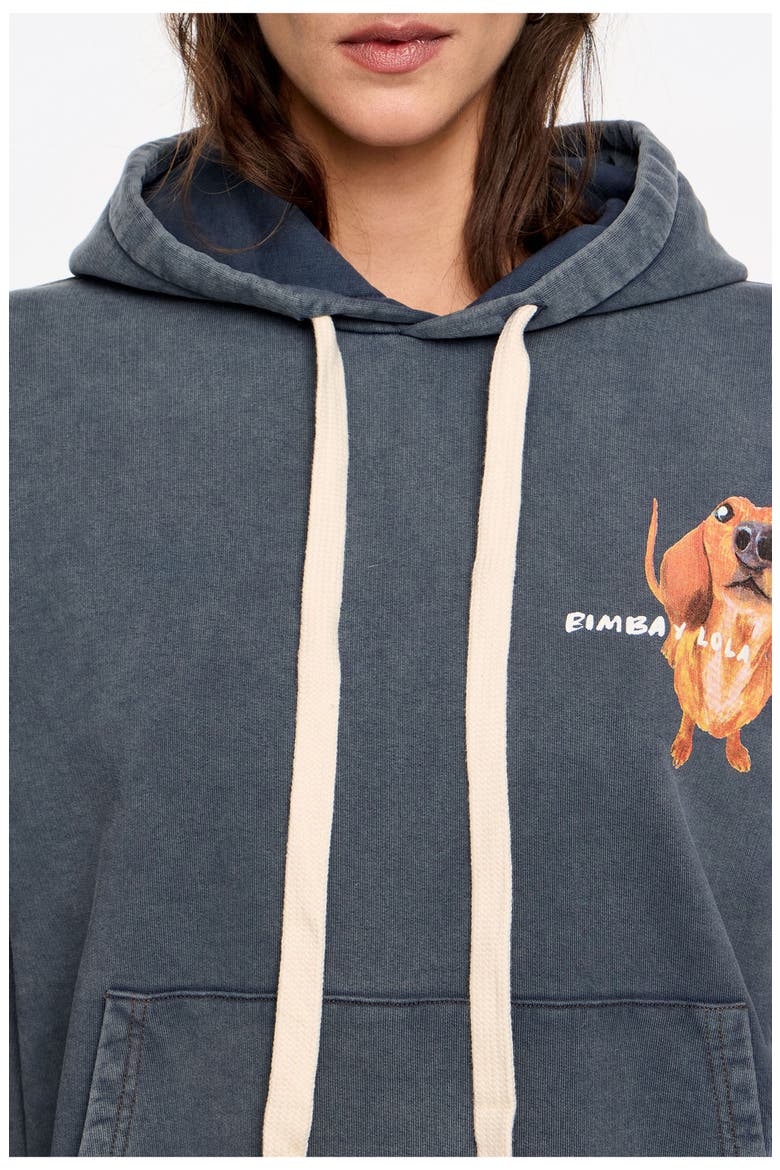 Dachshund Logo Hoodie, Alternate, color, GREY BLUE