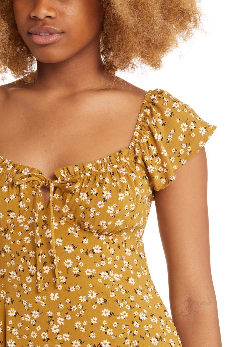 All in Favor Floral Flutter Sleeve Minidress, Alternate, color,