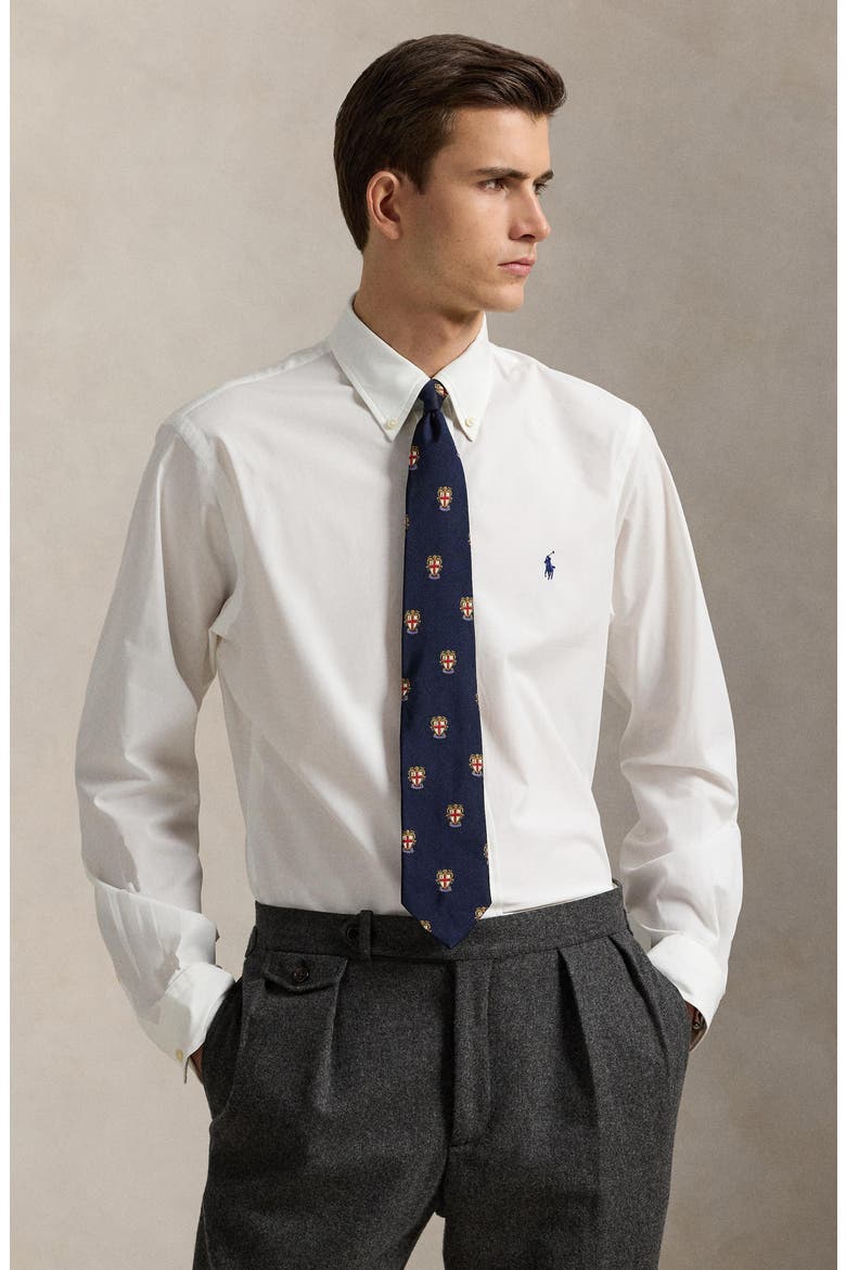 Classic Fit Stretch Cotton Poplin Button-Down Shirt, Alternate, color, WHITE