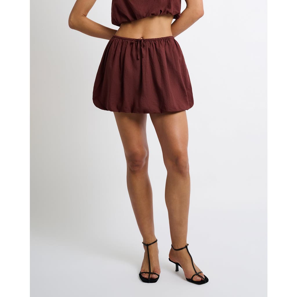 Shop Onia Air Linen Bubble Mini Skirt In Rum